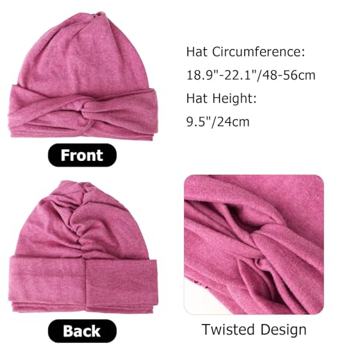 Image of DRESHOW African Women Turban Caps Beanie Twist Headscarf Pre-Tied Double Twisted Braids Headwraps for Women Chemo Cancer Cap