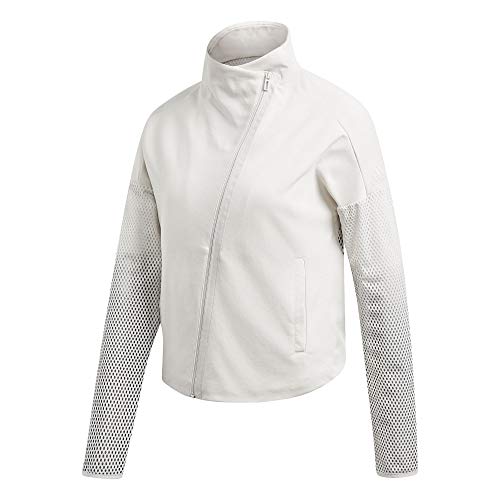 adidas Women's Heartracer Summer Training Jacket - White, Dark Grey Jackets, womens, Jackets., DT9363, White, XS