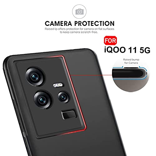 Image of TheGiftKart Sleek Back Cover Case for iQOO 11 5G | Slim Fit Protective Design | Ultra Matte Finish | Camera Protection Bump | Soft Silicon Back Cover Case for iQOO 11 5G (TPU | Black)