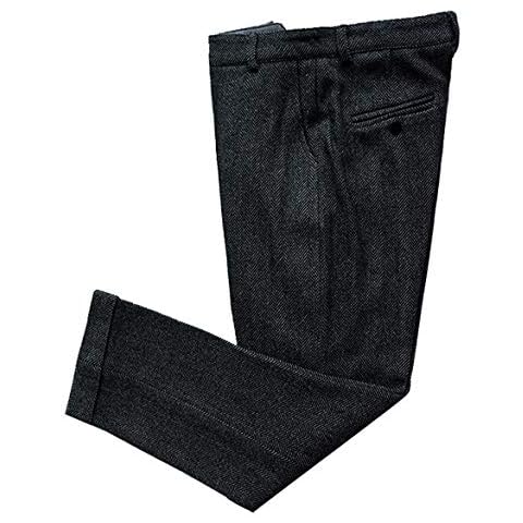 Solovedress Mens Vintage Herringbone Dress Pants Tweed Suit Pants Wool Slim Fit Trousers for Wedding Groomsmen(Black,36) Cover