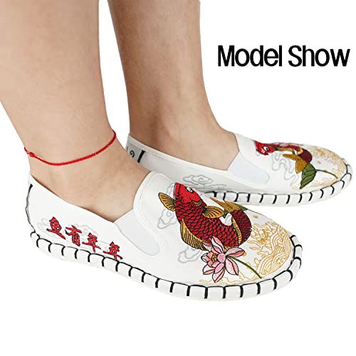 Embroidered Tai Chi Kung Fu Shoes, 12 Styles, Unisex Canvas Martial Arts Flats, Traditional Chinese Slip-On Sneakers with Non-Slip Sole for Men and Women3