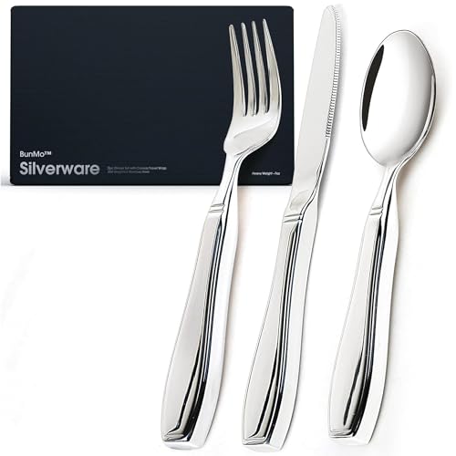 BUNMO Utensils for Elderly, Arthritis, Weak Hand Grip & Handicapped - for Tremors and Parkinsons Patients