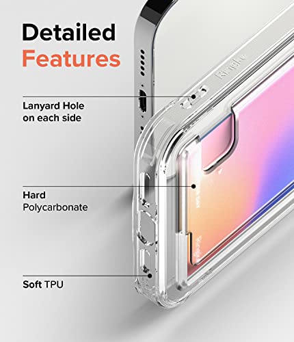 Ringke Fusion Card Compatible con Funda iPhone 12 (2020) y Compatible con Funda iPhone 12 Pro (2020) Carcasa con Soporte para Tarjeta, Funda con Porta Tarjeta Delgada Ligera - Clear