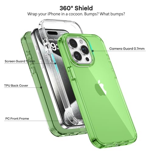 ORIbox for iPhone 15 Pro Max Case Green, [Military-Grade Drop Defense] [Rugged Dual-Layer Design] Anti-Fall Case for iPhone 15 Pro Max Phone Case, Force Armor Series, 6.7 inch, Green by ORIbox - Used condition - Image 2