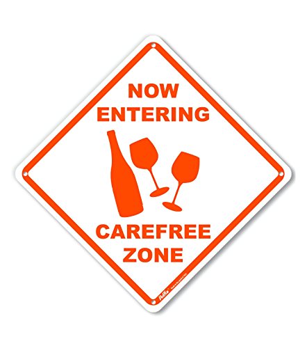 Panneau en aluminium Now Entering Carefree Zone pour stopper le stress a la maison
