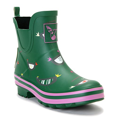 Evercreatures Women's Chicken Meadow Ankle Wellies - Green, UK6/EU39