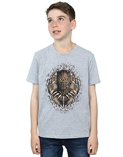 Image of Marvel Boys Black Panther Gold Killmonger T-Shirt Sport Grey 7-8 Years