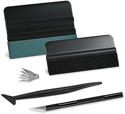 NEWISHTOOL Car Window Film Tinting Tools, Vinyl Wrap Kit, Auto Window Tint Tool Kit, Window Tint Installation Kit, Wallpaper Smoothing Tool with Felt Squeegee, Micro Squeegee & Razor Blade Craft Knife