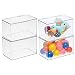 Produktbild mDesign 4er-Set Spielzeugaufbewahrung  große Aufbewahrungsbox mit Deckel aus stabilem Kunststoff  stapelbare Box zum Bastel- und Spielsachen verstauen im Kinderzimmer  durchsichtig