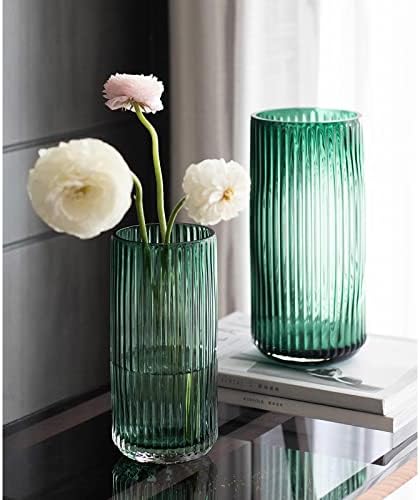 Glass Vase, Nordic Minimalist Crystal Flower Vase, Decorative Vase, Column Vase, Flower Arrangement, Decoration Ornaments for Home Office Decor, Gift for Wedding, Housewarming Party