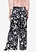 ellos Plus Size Wide-Leg Soft Pants with Back Elastic - 2X, Black Grey Print