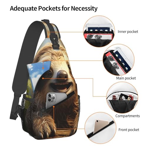 Bolso pequeño tipo sling para senderismo negro unisex miniatura 4