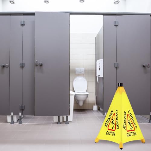 Chapou 8 Pcs Pop up Wet Floor Sign with Storage Tube 20 Inch Wet Safety Signs Commercial Caution Safety Cone Pop up Caution Sign for Commercial Stores Grocery Restaurant Restroom Office Use by Chapou - Image 7