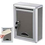 Nuobesty Kleiner Briefkasten Aus Aluminiumlegierung Mit Schloss AbschließBare Vorschlagsbox Zur Wandmontage Wasserfeste Lock Box FüR Post Stimmzettel Und Briefe Im BüRo Und Zuhause