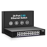 24 Port 2.5Gb Ethernet Switch Unmanaged, NICGIGA 24 Port 2.5G Network Switch, Plug & Play, Desktop or 19-inch Rack Mount, Fanless Metal Design.
