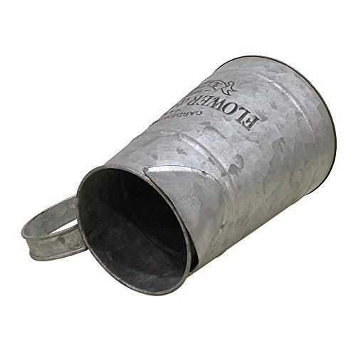 Philpety Shabby Chic Silver Watering Can Galvanized Finish Metal Vase Country Rustic Pitcher Primitive Jug Decorative Flower Holder, 7.1" H(Large) #TOP4