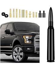 Car Bullet Antenna with Adapter &amp; Washer,Car Accessories Exterior AM/FM Radio Antenna for Car Decorations and Signal Enhancement,Essential Truck Car Antenna Replacement (Black)