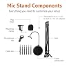 Amazon Basics Adjustable Microphone Arm Stand with Pop Filter and Foam Windscreen, Table Mounting Clamp, 360° Rotation, Compatible with Blue Yeti, Snowball, HyperX, 19-Inch (48.2 cm), Black #4