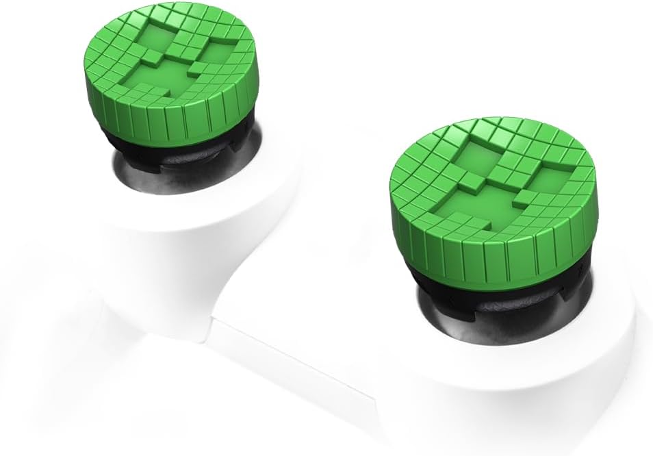 KontrolFreek Minecraft Performance Thumbsticks Creeper Edition: for PlayStation 5 (PS5) & PlayStation 4 (PS4) Controller | Mid-Rise | Green - Image 2