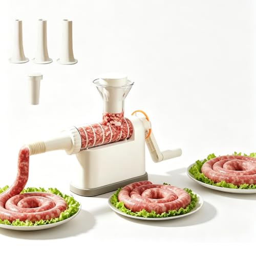 Sausage Stuffer Machine with 3 Stuffing Tubes Manual Sausage Stuffer Non Slip Base and Detachable Design for Easy Ideal for Home Cooks and Meat Lovers Kitchen Tool