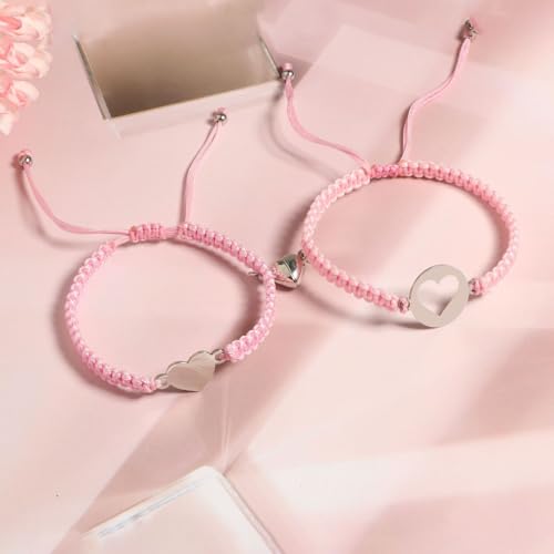 Image of First Day of Kindergarten Pre K Gifts for Mother Daughter,Mommy and Me Bracelet Matching Heart Bracelets Set for 2