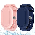 Ainiv 2 Pack Bracelet for Galaxy SmartTag 2, Waterproof Silicone Wristband Holder with Full Coverage Design, Compatible with Samsung Smart Tag 2, for Children, Elderly People (Pink+Blue)