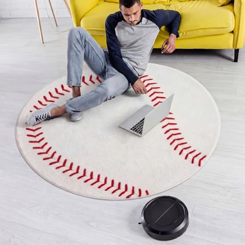 Tapete redondo de béisbol Dunzy 119x119 cm multicolor miniatura 6