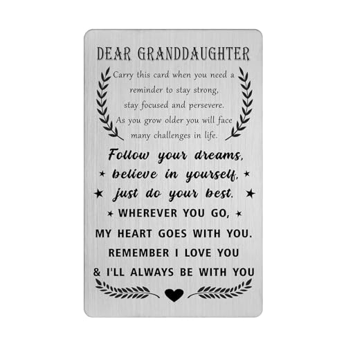 Granddaughter Gifts from Grandma Grandad - Great Granddaughter Wallet Card - My Favorite Granddaughter Graduation Card, Birthday Gift