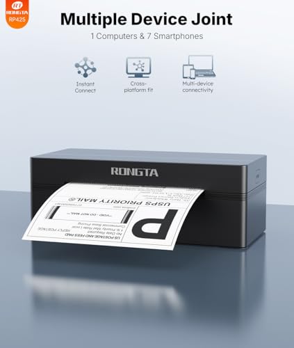 Image of Rongta RP425 Black Label Printer+ 2'' Circle White Labels-750 pcs