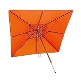BJYX Gastronomie Holz-Sonnenschirm, Gartenschirm, 4x4m Seilzug Terracotta