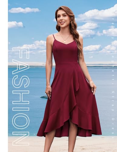 Image of DRESSTELLS Women's Cocktail Dresses, Formal Wedding Guest Graduation Party High Low Dress