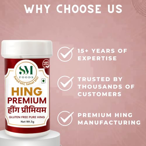 Image of SM FOODS Premium Pure Nukra Hing 5g (Pack of 1) | No Atta No Maida | Imported Premium Pure Heeng | Strong & Kadak Aroma | Gluten Free | Uncompounded | For Cooking & Digestion