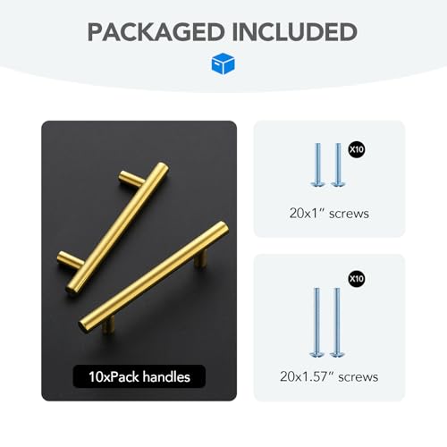 HOME EDIT Gold Cabinet Handles, Drawer Pulls, 3-3/4 Inch, 10 Pack by HOME EDIT - Used condition - Image 9