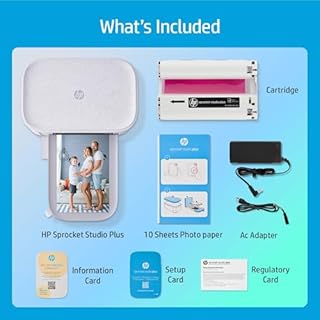 HP Sprocket Studio Plus 4x6 Wireless Instant Photo Printer – Wi-Fi, Premium Dye Sublimation, Compact - Prints Vibrant Color Pictures from iOS & Android Devices - Editing App for Fun, Creative Photos