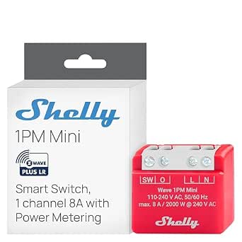 Shelly Wave 1PM Mini US LR Z-Wave Long Range Smart Switch with Power Metering