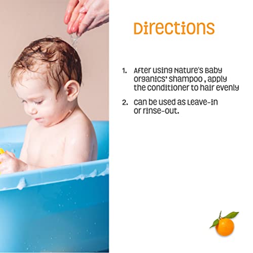 Nature's Baby Conditioner And Detangler - Formulated For Problem & Sensitive Skin - No Sulfate Or Artificial Fragrances - Ph Neutral & Tear Free - Vanilla Tangerine, 16 Oz #TOP5