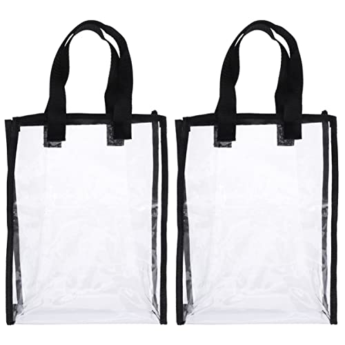 BESTonZON 2 Pièces Sacs Travail Femmes pour La Sécurité PVC Shopping Étanche Épaule Clair à Main Femmes Fourre- Tout Transparent Cover