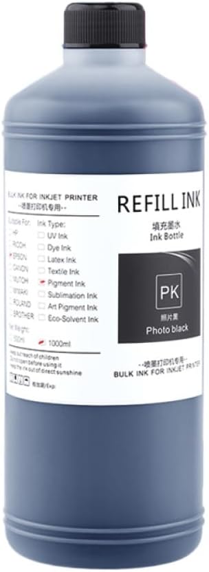 Pigment Ink 5 Colors T6941-T6945 1000ML Compatible with SC T3200 T5200 T7200 T3270 T5270 T7270 T3000 T5000 T7000 Printers(K)