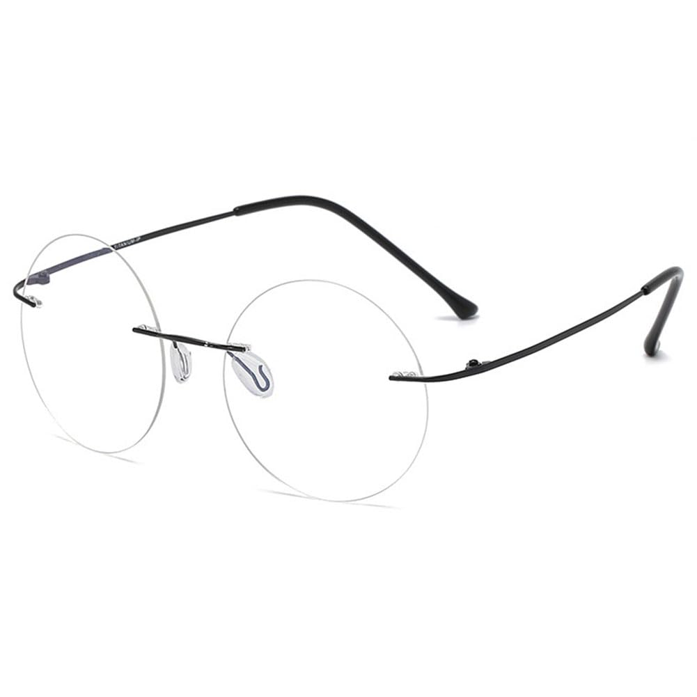 Sponsored Ad – Women Men Round Reading Glasses Blue Light Blocking Titanium Frameless Ladies Readers Eyeglasses 0.0/1.0/1.5/2.0/2.5/3.0/3.5/4.0