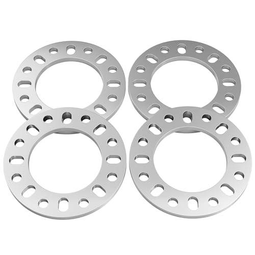 YONGSHENGONE 4PCS 8 Lug Wheel Spacers 1/2 Inch (12mm) Thick 8x6.5 8x165.1 8x170 8x180 Die Cast Aluminum Wheel Spacers Compatible with F250 E350 Ram 2500 Suburban 2500 Sierra 2500HD 3500HD