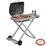 Outsunny Barbacoa de Gas Plegable Portátil con Quemador 2,5 kW Negro