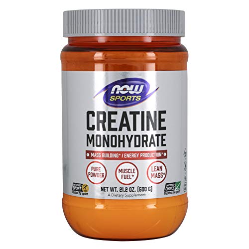 NOW Sports Nutrition, Creatine Monohydrate Powder, Mass Building*/Energy Production*, 21.2-Ounce