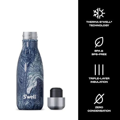 S'well Original Bottle 9 ounce - Botella de Agua Azurite Marble de Acero Inoxidable de 9 oz con Aislamiento al Vacío Triple capa miniatura 3