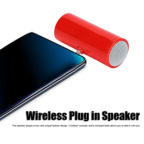 Image of 3.5mm Jack Stereo Mini Speaker, Portable Wireless Plug in Speaker with Clear Strong Sound, for Smartphones Tablets Laptops PCs MP3 MP4 (Red)