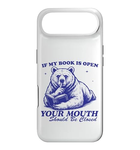 Funny Bear Reading Book Shush Your Mouth Close �X�}�z�P�[�X iPhone Air �p
