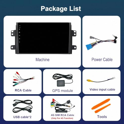 Radio Coche Bluetooth para Suzuki SX4 2006-2014 con Pantalla Carplay HD y Cámara Trasera 7