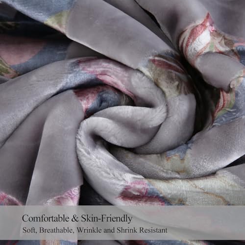 JML Plush Fleece Blanket 87" x 94", 10.5 Pounds Korean Style Mink Blanket King Size for Winter - Soft Thick Warm, 2 Ply A&B Printed Embossed Raschel (Grey Frames)