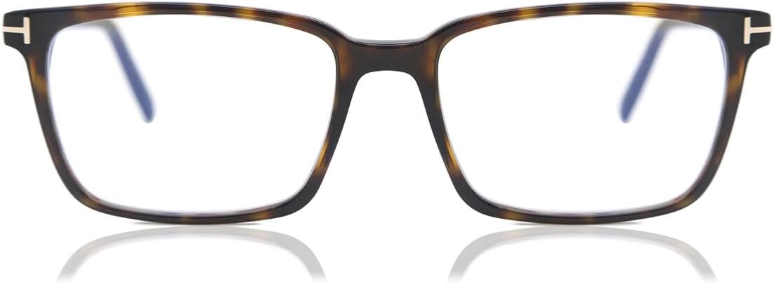 Eyeglasses Tom Ford FT 5802 -B 052 Shiny Classic Dark Havana,"t" Logo/Blue Bl