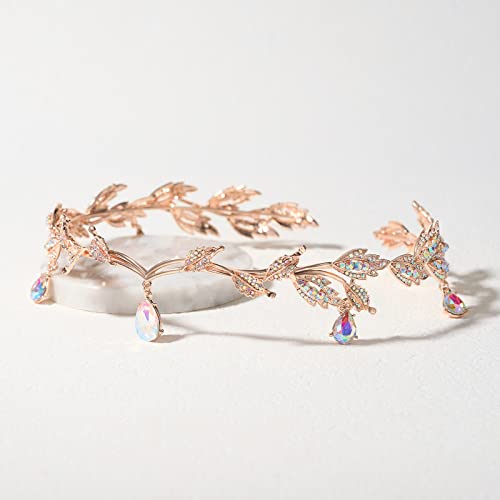 Sweetv Tiaras And Crowns For Women, Wedding Tiara For Bride, Elf Cosplay Crown, Leaf Fairy Costume Headband, Princess Hair Accessories For Prom Photoshoot Halloween, Multicolored #TOP5