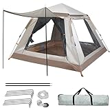 Gziztx Camping Zelt 6-8 Personen 265x265x190 cm Pop Up Zelt für Familien im Freien, wasserdichte Kuppelzelt Winddicht Automatisches Wurfzelt, geeignet für Reisen, Strand, Bergsteigen (Weiß)
